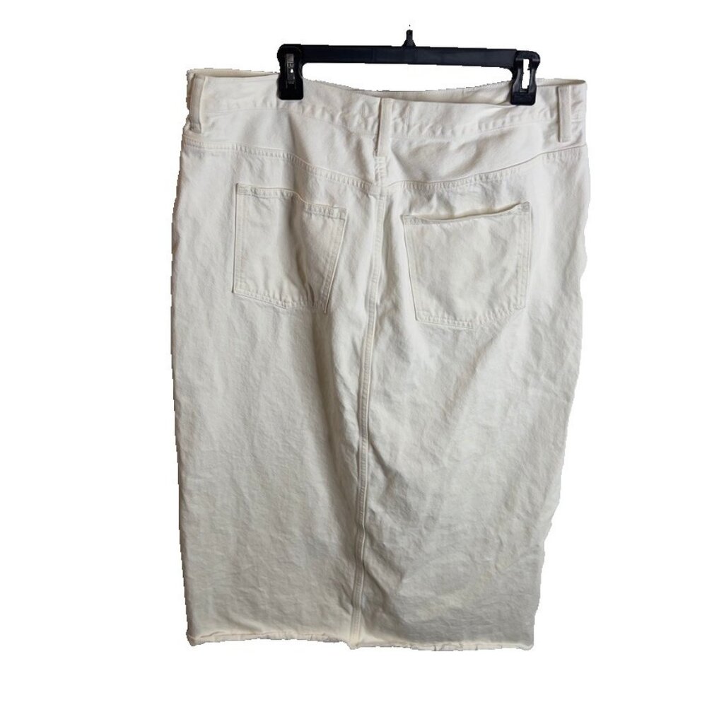 Madewell $110 The Rilee Denim Midi SKirt White Size 33 NQ802 - Picture 10 of 10